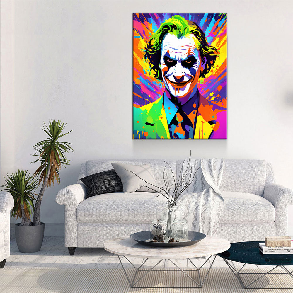 The Joker Canvas Wall Art, Abstract Joker Print