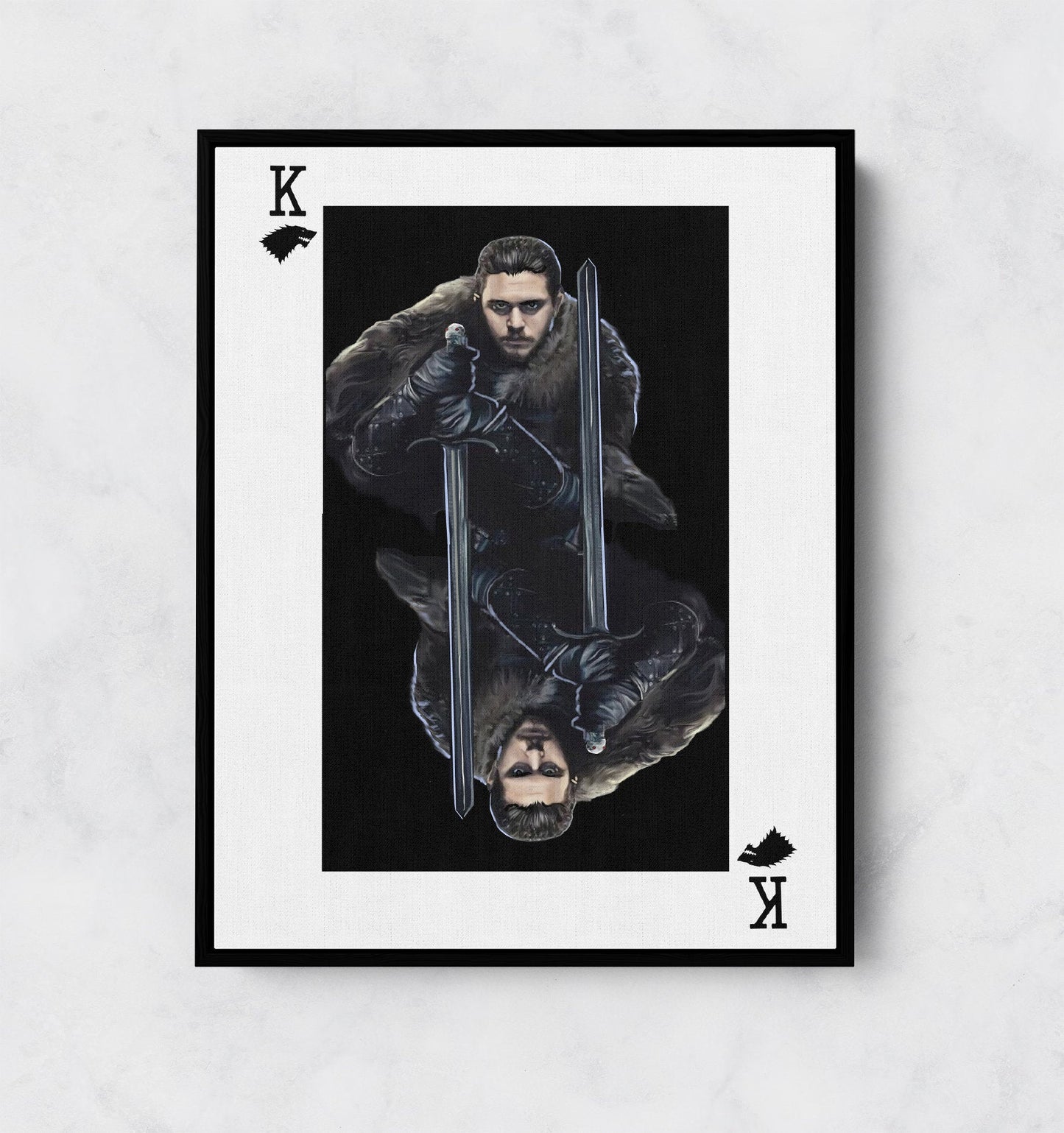 Jon Snow King Card Canvas Wall Art, GOT, Aegon Targaryen, GOT Decor