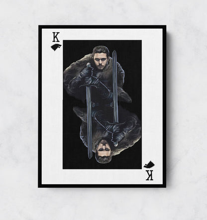 Jon Snow King Card Canvas Wall Art, GOT, Aegon Targaryen, GOT Decor