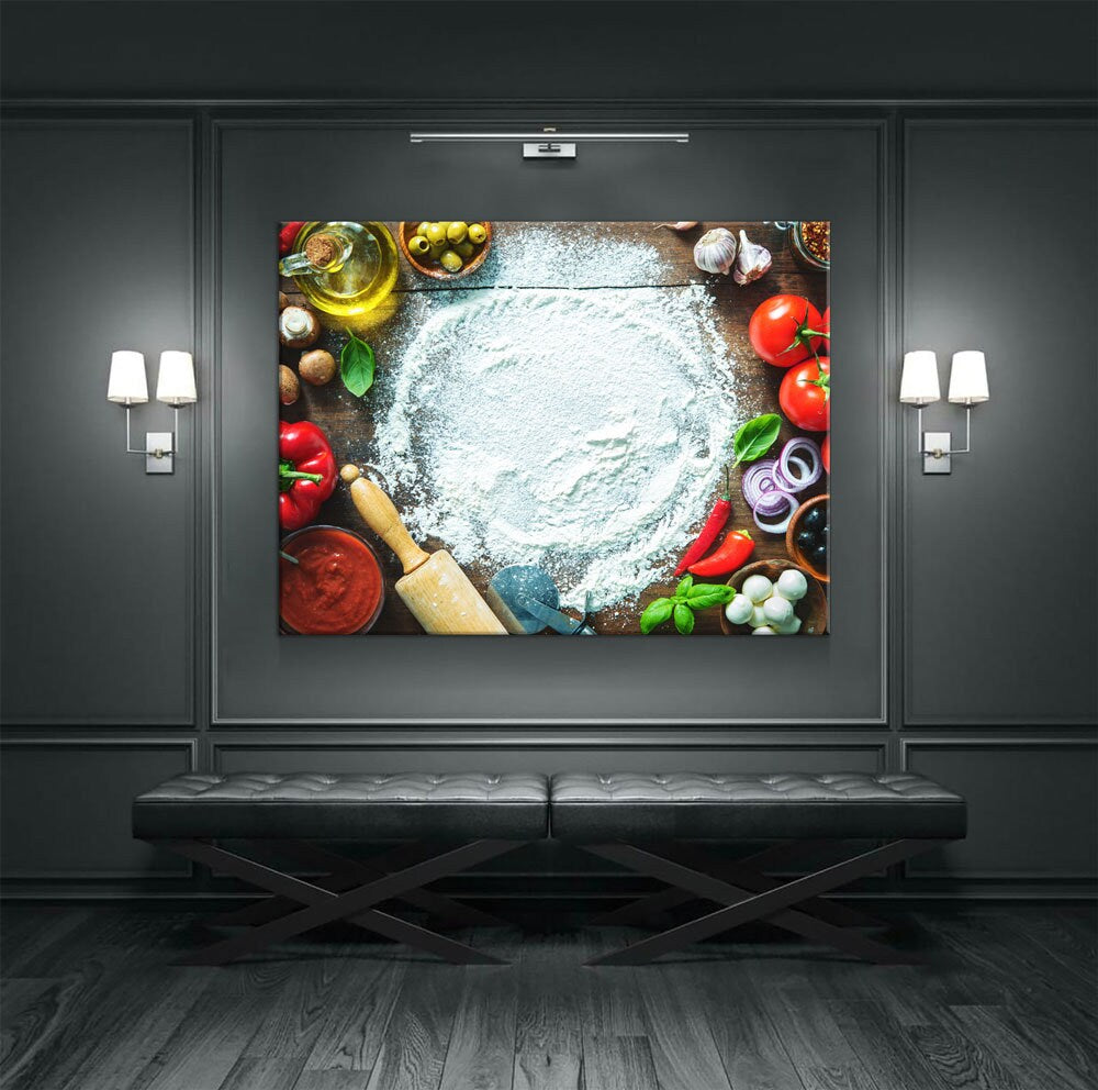 Pizza Prep Canvas Wall Art, Pizza Place Decor, Pizza Restaurant Decor, Dining Room Art, Kitchen Art, Italian Pizza, Pizzeria Art