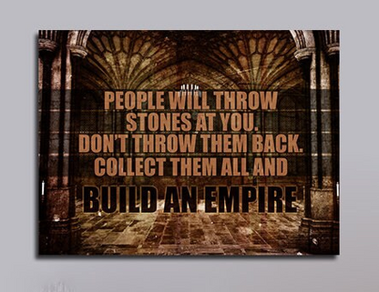 Build An Empire Motivational Canvas Wall Art, Office Decor, Motivational Wall Decor, Success Quotes 48 X 32