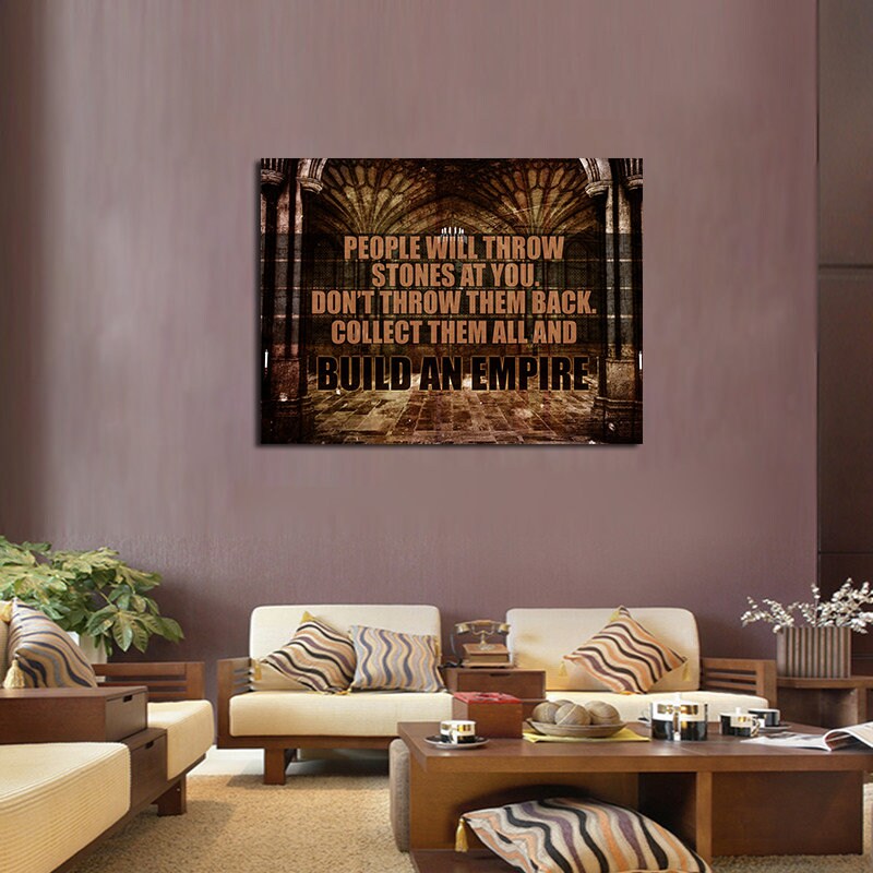 Build An Empire Motivational Canvas Wall Art, Office Decor, Motivational Wall Decor, Success Quotes