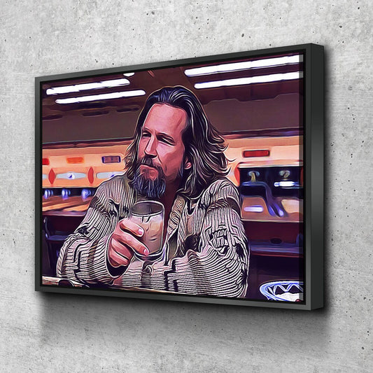 The Dude Canvas Wall Art, The Big Lebowski, The Dude Canvas Print, The Dude Lives On, Abstract Art, 1 Piece Wall Art Set With Floating Frame