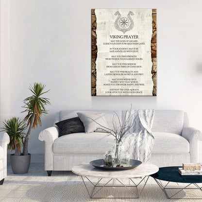 Viking Prayer Canvas Wall Art, Viking Warrior, Viking Decor, Nordic Wall Art, Nordic Quote, Strength From Thor Gallery Wrap