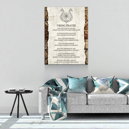 Viking Prayer Canvas Wall Art, Viking Warrior, Viking Decor, Nordic Wall Art, Nordic Quote, Strength From Thor
