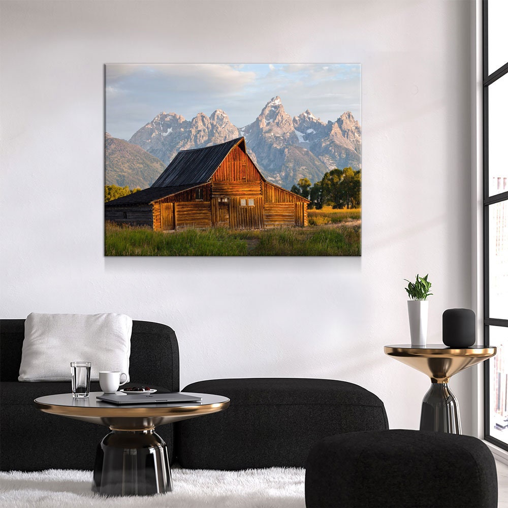 Old Barn Grand Teton Canvas Wall Art, Teton Barn Art, Mountain Decor, National Park, Barn Wall Art, Barn Decor, Old Barn Art, Moulton Barn