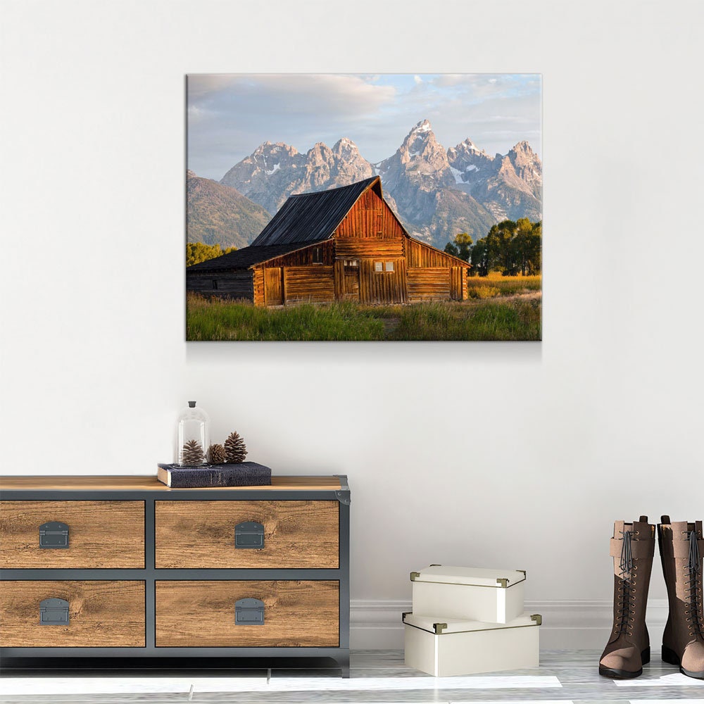 Old Barn Grand Teton Canvas Wall Art, Teton Barn Art, Mountain Decor, National Park, Barn Wall Art, Barn Decor, Old Barn Art, Moulton Barn