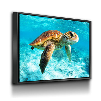 Underwater Sea Turtle Canvas Wall Art, Sea Turtle Canvas, Turtle Decor, Chelonioidea