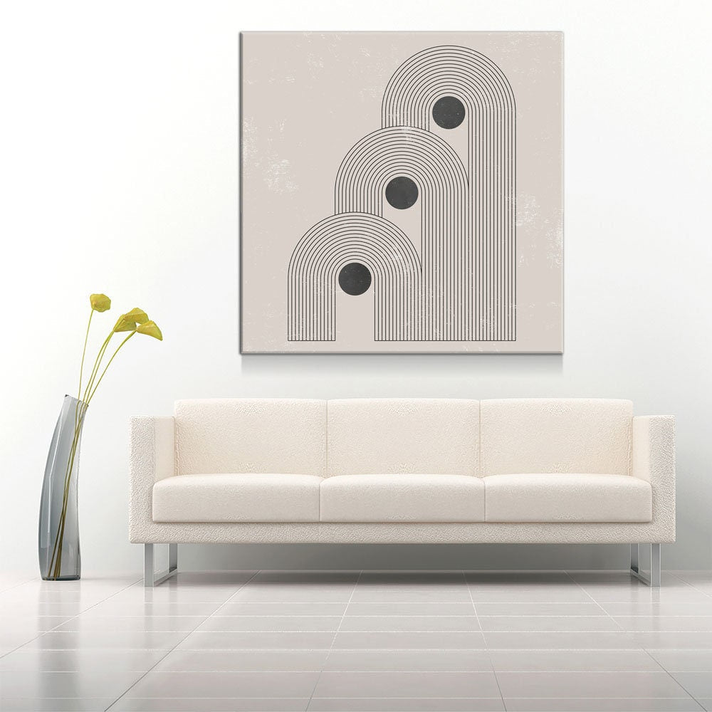 Abstract Contemporary Canvas Wall Art, Mid Century Art, Geometric Balance Art, Modern Art, Office Decor, Boho Art, Home Office