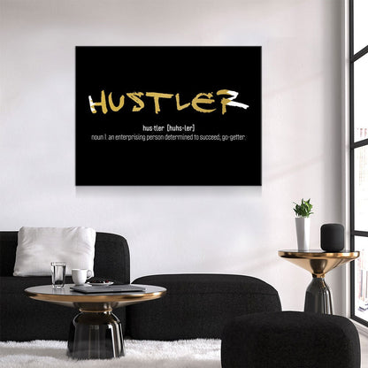 Hustler Definition Canvas Wall Art, Motivational Wall Decor, Hustler Art, Office Art, Success Quotes, Hustle