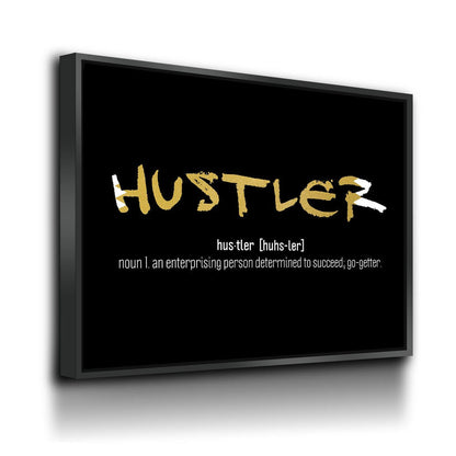 Hustler Definition Canvas Wall Art, Motivational Wall Decor, Hustler Art, Office Art, Success Quotes, Hustle