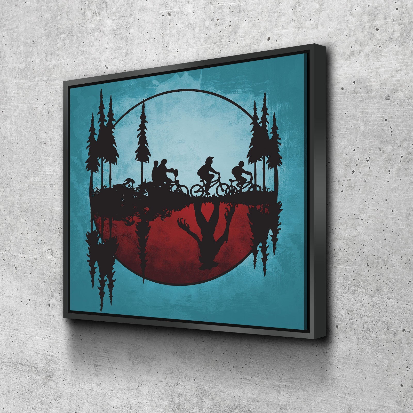 Upside Down World Canvas Wall Art With Floating Frame