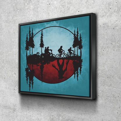 Upside Down World Canvas Wall Art With Floating Frame