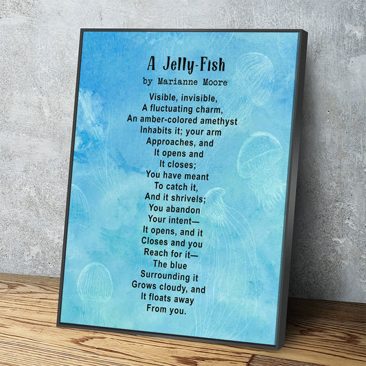 A Jelly-Fish Poem By Marianne Moore, Marianne Moore Poem, Graduation Gift, Graduation Idea, Visible, Invisible With Floating Frame