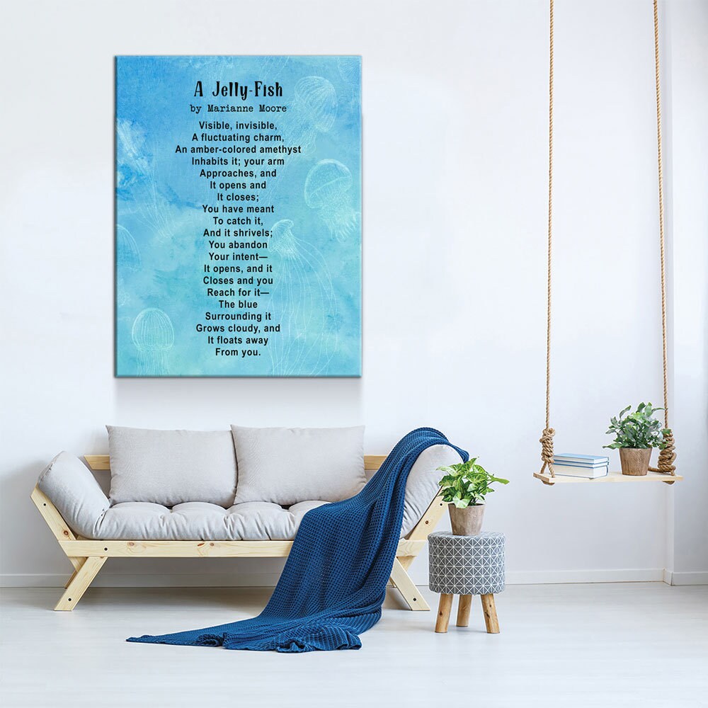 A Jelly-Fish Poem By Marianne Moore, Marianne Moore Poem, Graduation Gift, Graduation Idea, Visible, Invisible Gallery Wrap