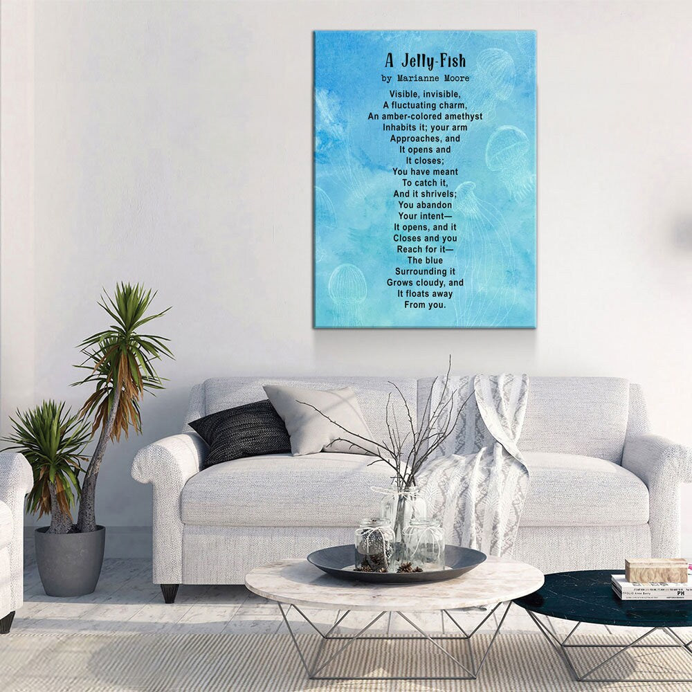 A Jelly-Fish Poem By Marianne Moore, Marianne Moore Poem, Graduation Gift, Graduation Idea, Visible, Invisible