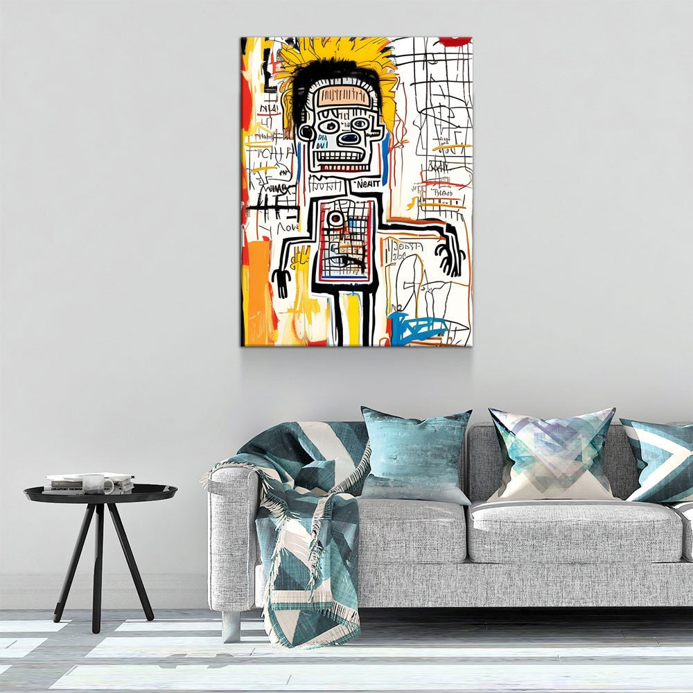 Busy Body Canvas Wall Art, Contemporary Art, Neo-expressionism, Primitivism, Abstract Expressionist, Abstract Decor, Basquiat Inspired Art