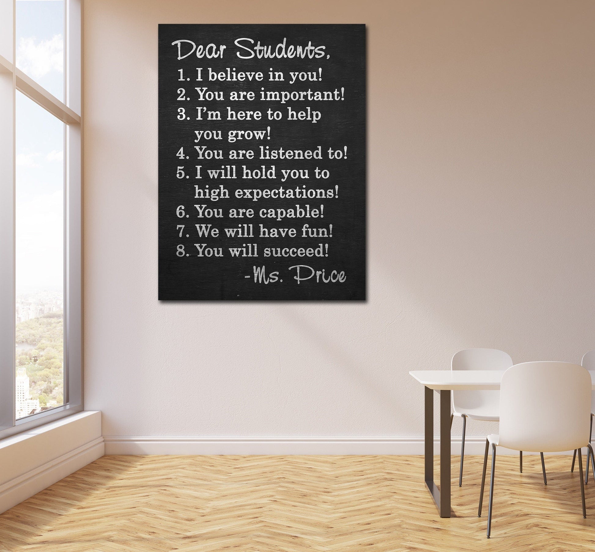 Dear Students Canvas Wall Art, Classroom Decor ,Teachers, Personalized Name, Teacher Gift, Classroom Decor, Classroom Sign
