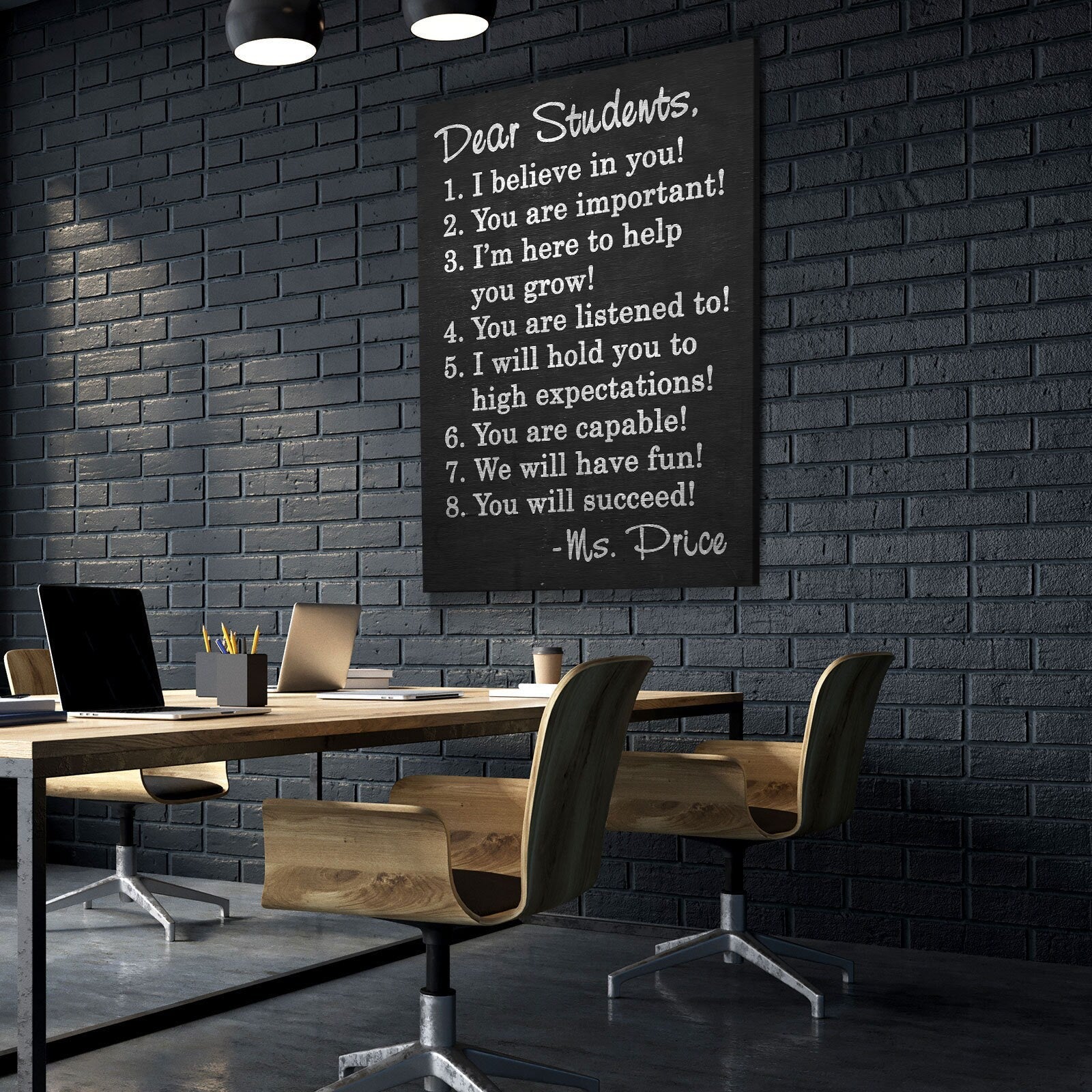 Dear Students Canvas Wall Art, Classroom Decor ,Teachers, Personalized Name, Teacher Gift, Classroom Decor, Classroom Sign