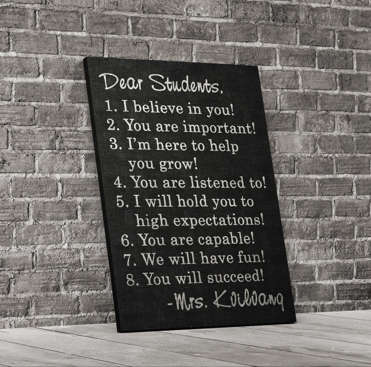 Dear Students Canvas Wall Art, Classroom Decor ,Teachers, Personalized Name, Teacher Gift, Classroom Decor, Classroom Sign