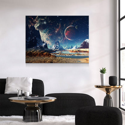 Alien Planet Canvas Wall Art, Mars, UFO Decor, Alien Decor, Extraterrestrial Art, Outer Space, ET, Sci-fi, Scifi, Sci fi, Aliens Gallery Wrap
