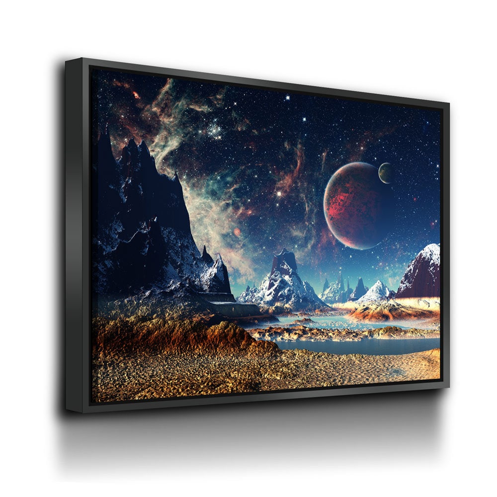 Alien Planet Canvas Wall Art, Mars, UFO Decor, Alien Decor, Extraterrestrial Art, Outer Space, ET, Sci-fi, Scifi, Sci fi, Aliens