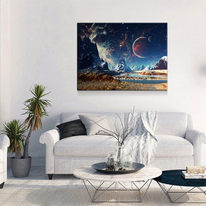 Alien Planet Canvas Wall Art, Mars, UFO Decor, Alien Decor, Extraterrestrial Art, Outer Space, ET, Sci-fi, Scifi, Sci fi, Aliens