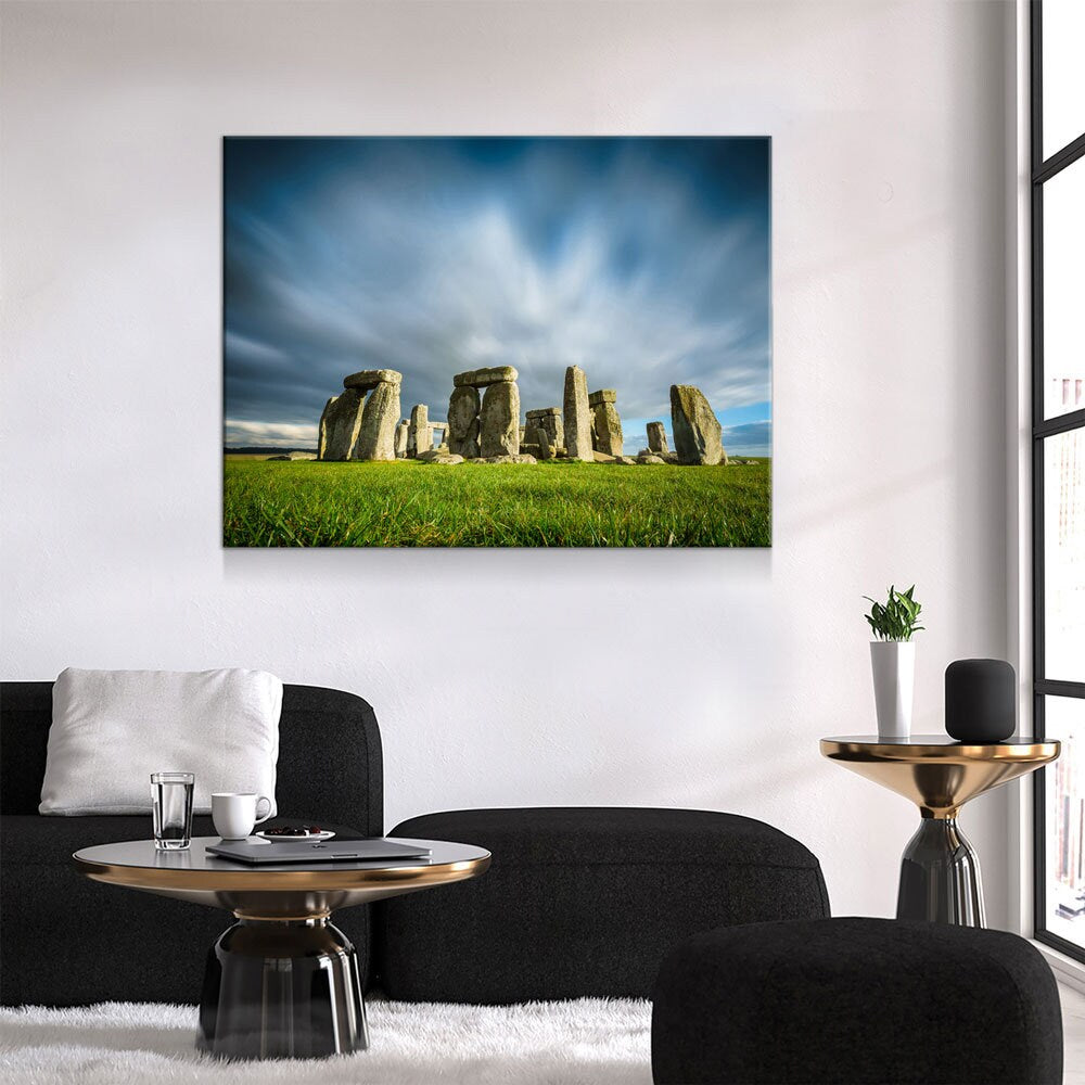 Stonehenge Canvas Wall Art, Prehistoric Monument Decor, Wiltshire England, Stanheng, Henge-cliff Gallery Wrap