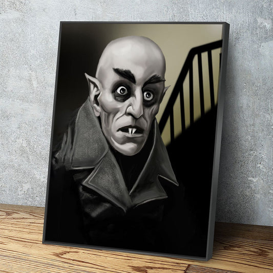 Dracula, Nosferatu Count Orlok, Vampire Canvas Wall Art, Nosferatu Print, Movie Home Decor, Bram Stoker, NOS4A2 With Floating Frame