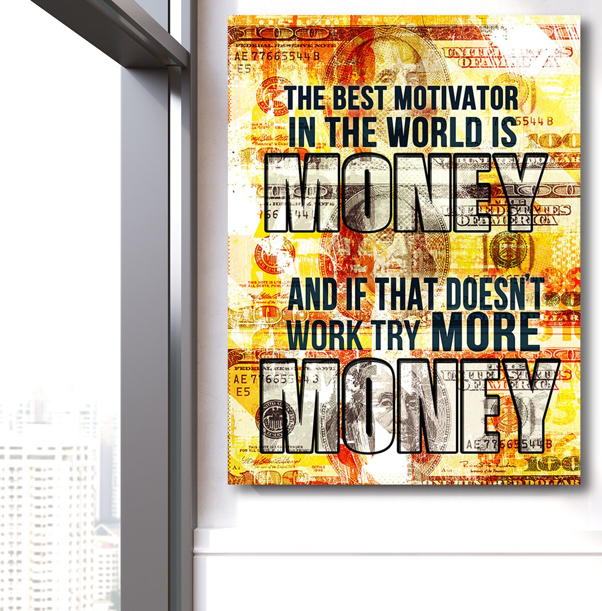 Try More Money Canvas Wall Art, Home Decor, Office Decor, Motivational Wall Decor, Office Wall Art, Office Wall Decor