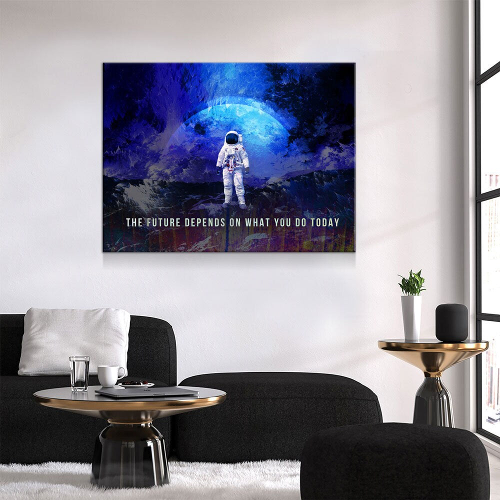 The Future Depends On What You Do Today Canvas Wall Art, Office Decor, Motivational Decor, Space Decor Gallery Wrap
