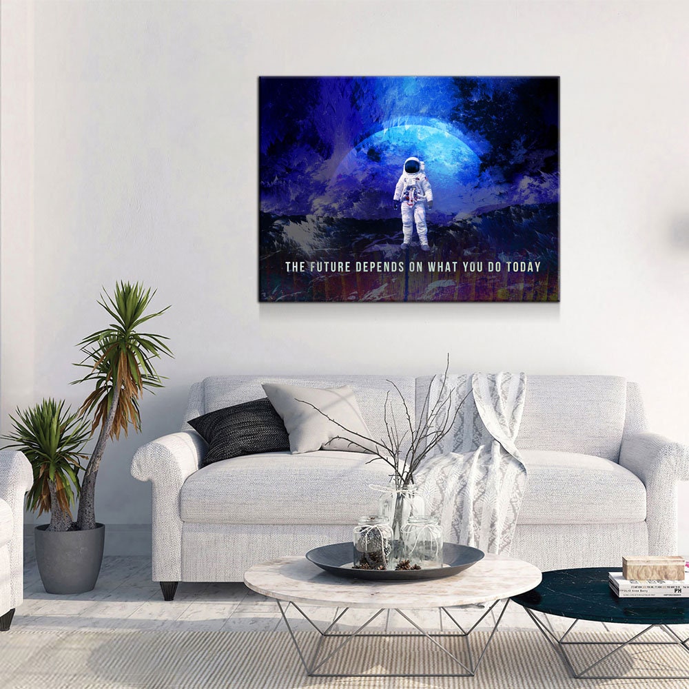 The Future Depends On What You Do Today Canvas Wall Art, Office Decor, Motivational Decor, Space Decor