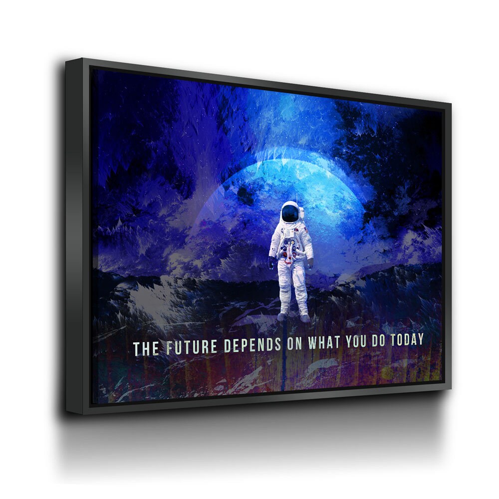 The Future Depends On What You Do Today Canvas Wall Art, Office Decor, Motivational Decor, Space Decor With Floating Frame