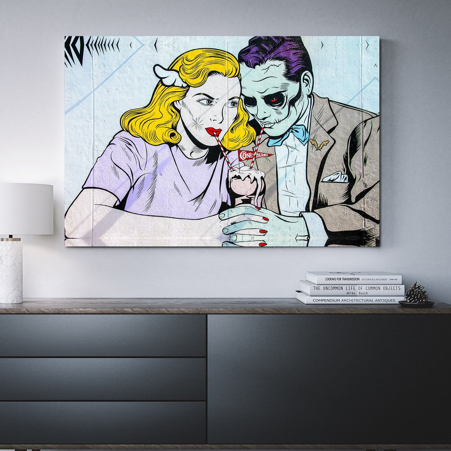 Coney Island Milkshake Pop Art Canvas Wall Art, Home Decor, Office Decor, Pop Art, Comic Art, Abstract Art, Coney island