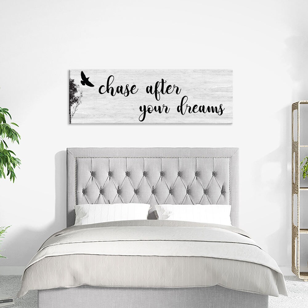 Chase After Your Dreams Canvas Wall Art, Above Couch, Motivational Decor, Large Wall art, Above Bed, Dorm Decor