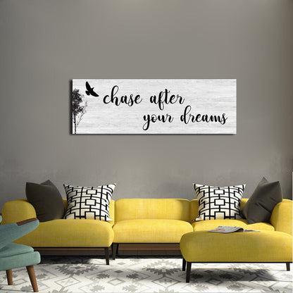 Chase After Your Dreams Canvas Wall Art, Above Couch, Motivational Decor, Large Wall art, Above Bed, Dorm Decor