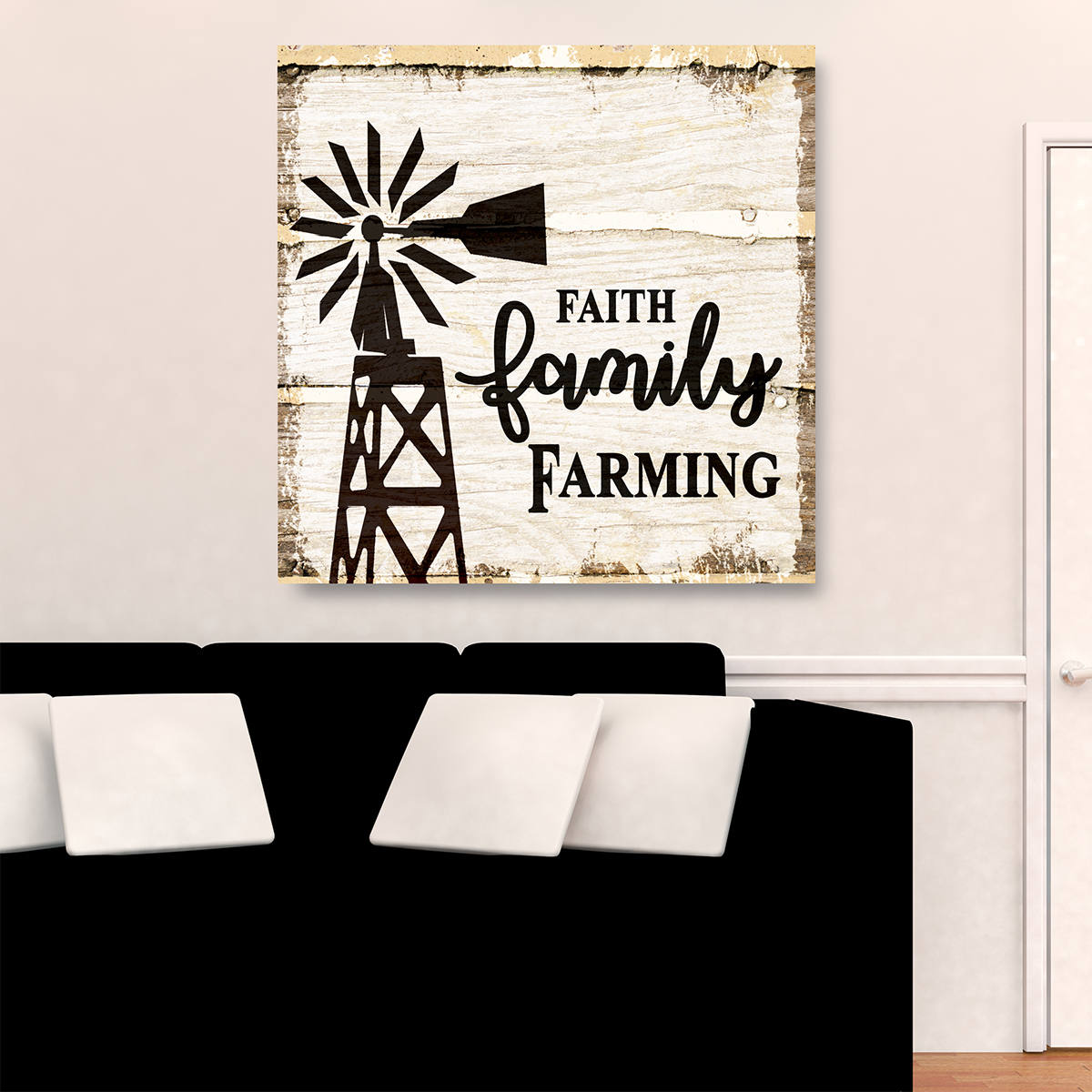 Faith Family Farming Canvas Wall Art, Farm Decor, Family Farm, Country Farm Kitchen Art 36 X 36