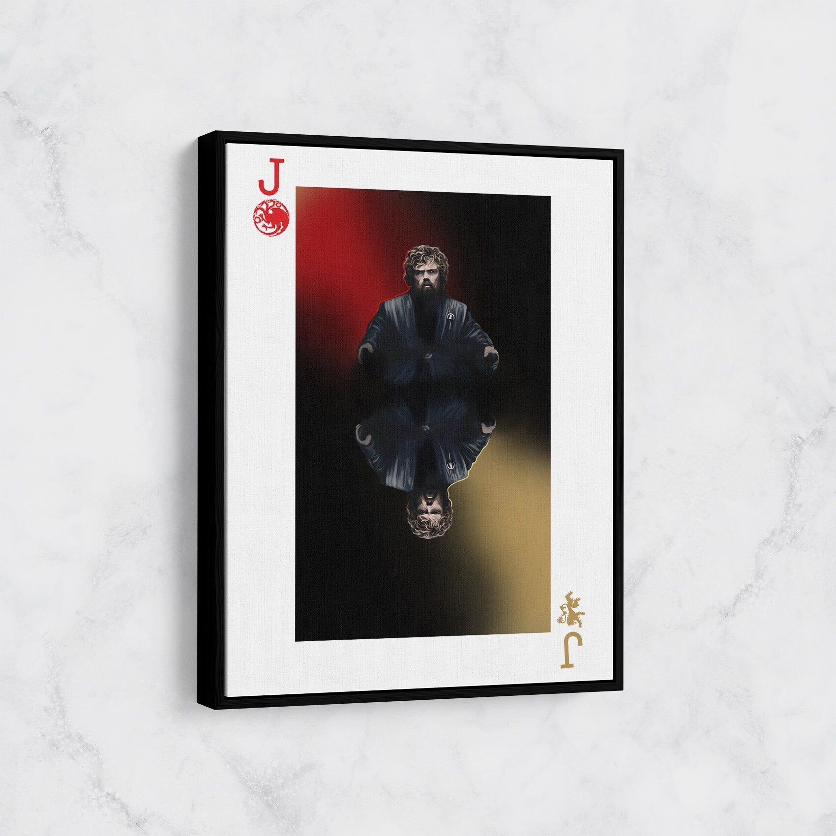 Tyrion Lannister Joker Card, Canvas Wall Art, GOT, Tyrion Canvas With Floating Frame