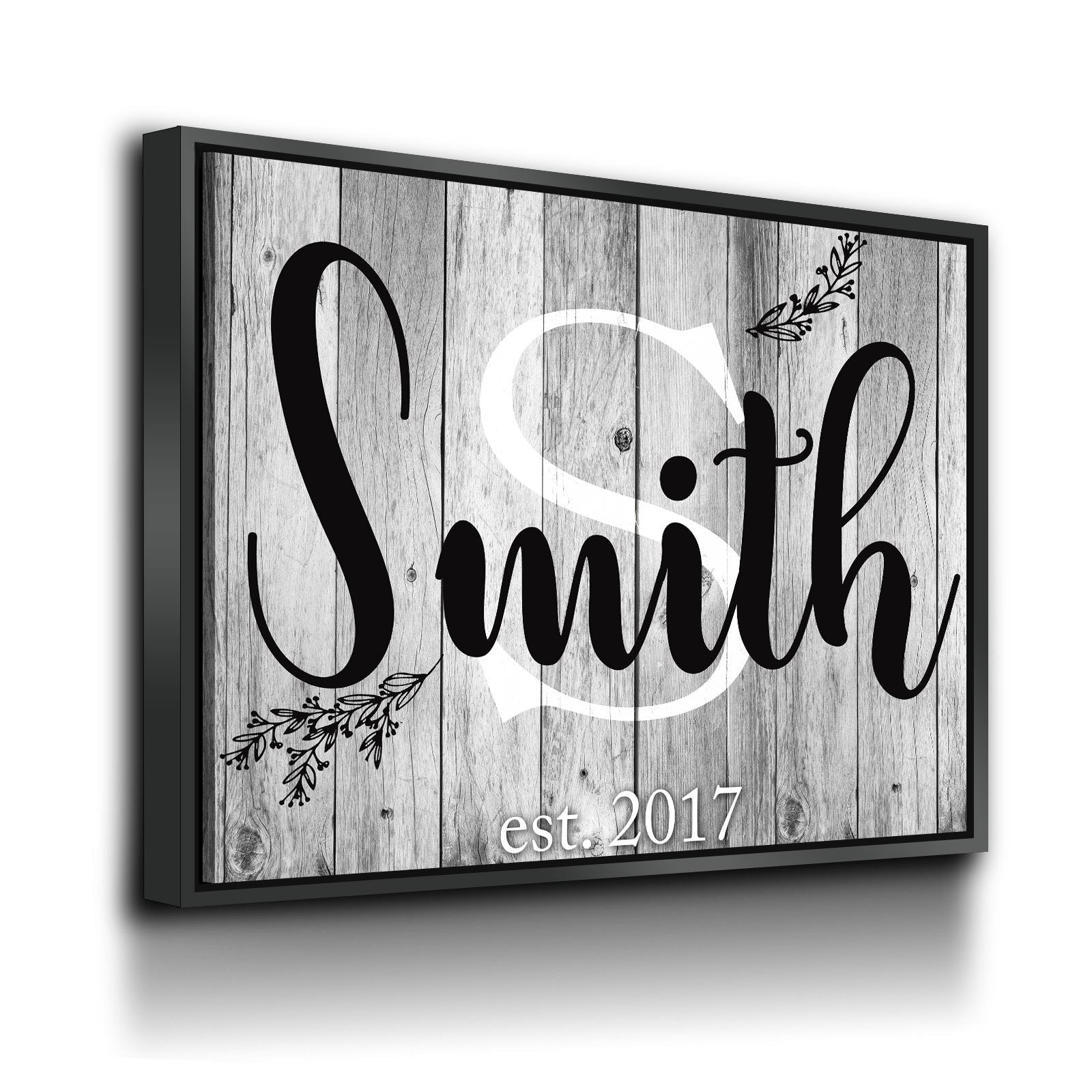 Family Name & Initial Canvas Wall Art, Anniversary Gift, Family Name Custom Decor
