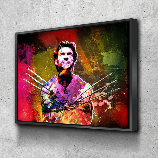 Wolverine Abstract Canvas Wall Art, Abstract Wolverine, Wolverine Decor With Floating Frame