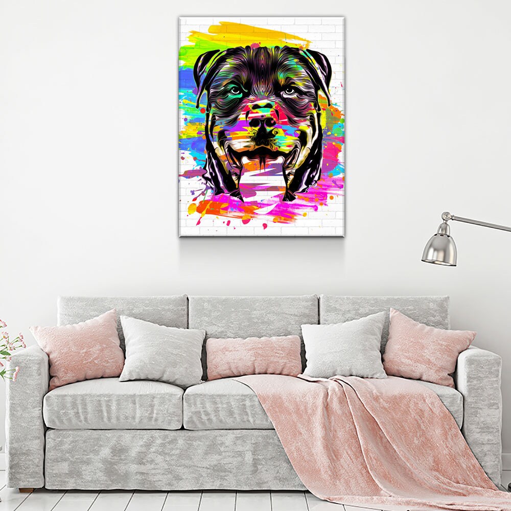 Rottweiler Wall Art, Abstract Rottweiler Canvas Wall Decor, Rottweiler Print Gallery Wrap