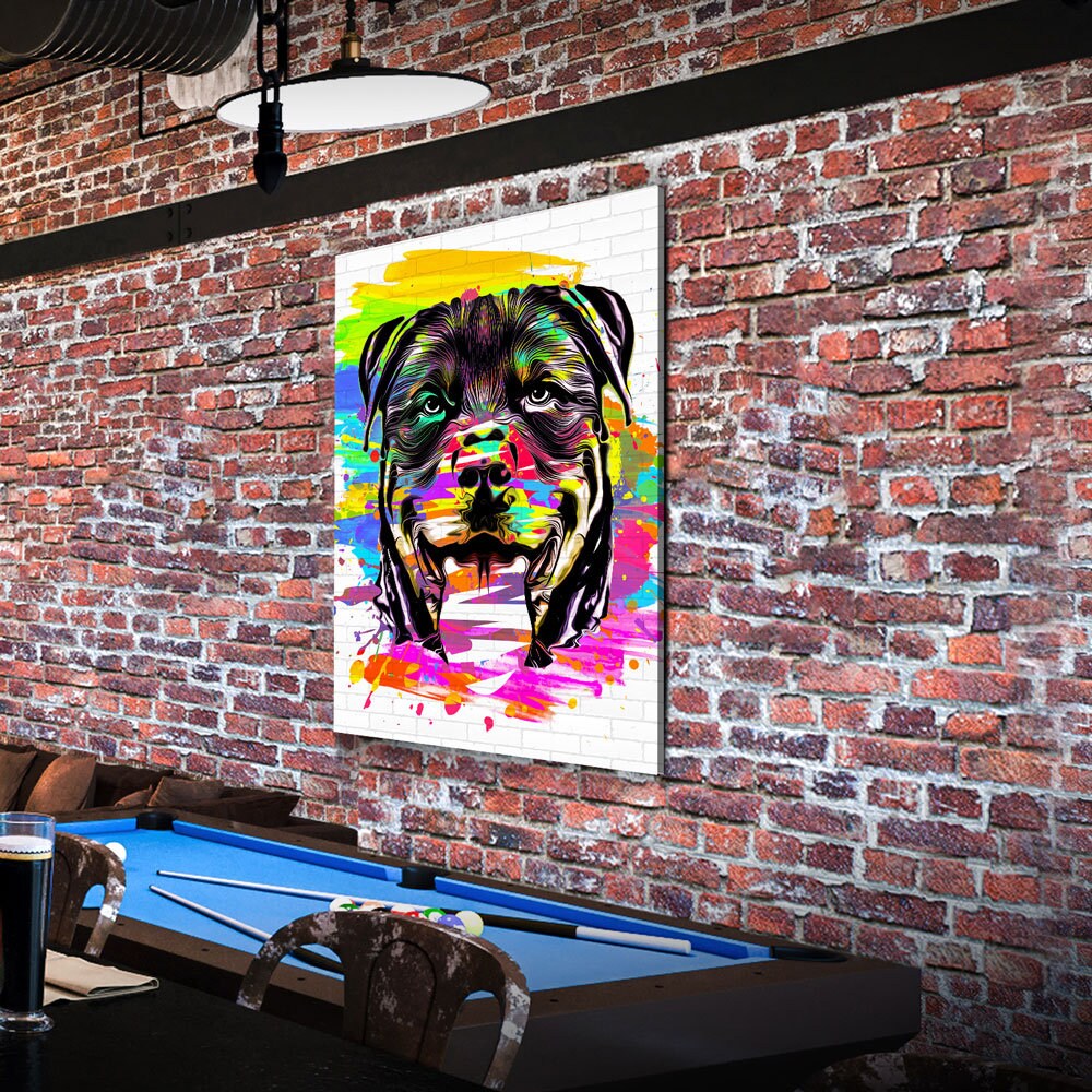 Rottweiler Wall Art, Abstract Rottweiler Canvas Wall Decor, Rottweiler Print