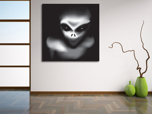 Aliens Among Us Wall Canvas Art, UFO Decor, Alien Decor, Extraterrestrial Art, Studio Decor, Wall Decor, Canvas Wall Art
