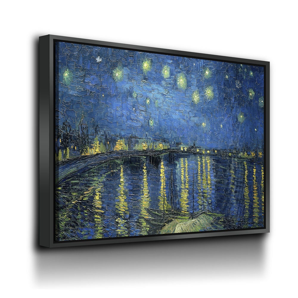 Starry Night Over the Rhone Wall Art, Starry Night, Van Gogh Art, Van Gogh Decor, Arles 1888 Reproduction Canvas Print