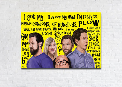Always Sunny In Philadelphia Canvas Wall Art, Funny Sunny Quotes, Always Sunny, Home Decor, Danny Devito