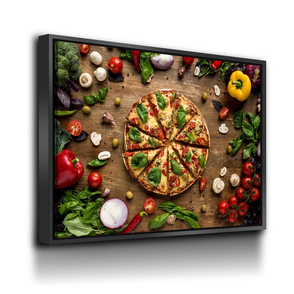 Pizza Italian Canvas Wall Art, Pizza Place Decor, Restaurant Decor, Dining Room Art, Fresh Italian Pizza Art, Pizzeria Art