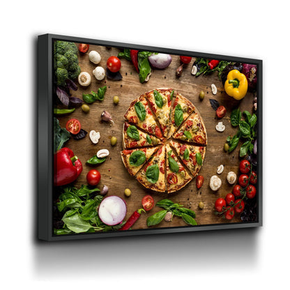Pizza Italian Canvas Wall Art, Pizza Place Decor, Restaurant Decor, Dining Room Art, Fresh Italian Pizza Art, Pizzeria Art