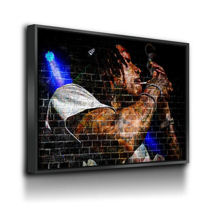 Graffiti Wall Wiz Khalifa Canvas Wall Art, Abstract Graffiti Rapper Art