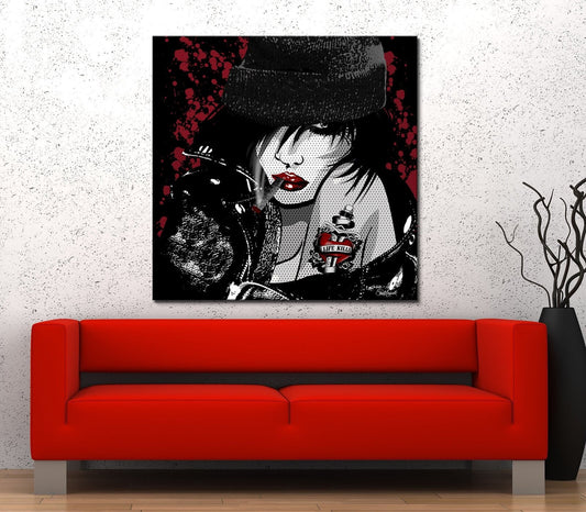 Toxic Girl Canvas Wall Art, Pop Art Decor, Club Art, Pop Culture Art 36 X 36
