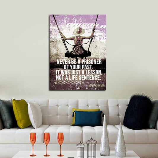Never Be A Prisoner Of Your Past Canvas Wall Art, Motivational Decor, Office Decor, Success Quotes, Motivational Quotes